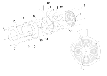 Blower Intake Diagram and Parts List for CB2800 (24A667A710)(2017) Cub Cadet Sprayer